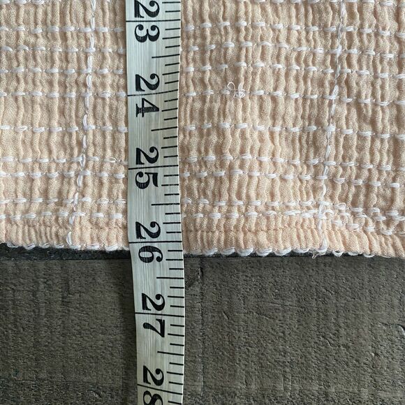 Pure Jill Cotton Short Sleeve Oversized Embroidered Blouse Size Large Peach - Picture 13 of 13